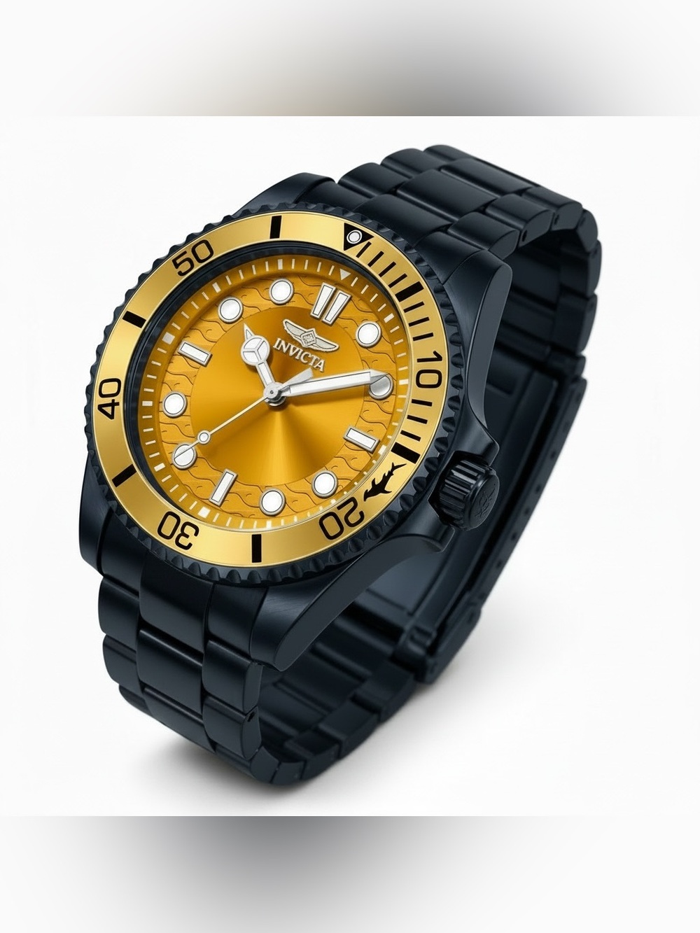 Invicta Pro Diver Kromatyk Black Label 43mm Orange/Orange Dial Black SS Band